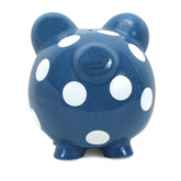 Polka Dot Piggy Bank Dark Blue